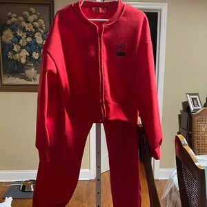 Red Cherry Embroidered Sweatsuit